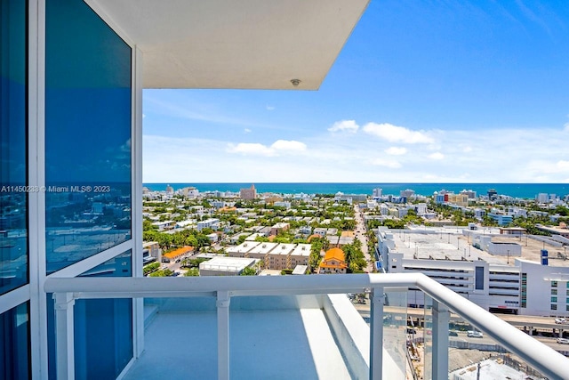 balcony with a water view