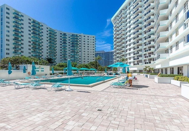 view of pool with a patio