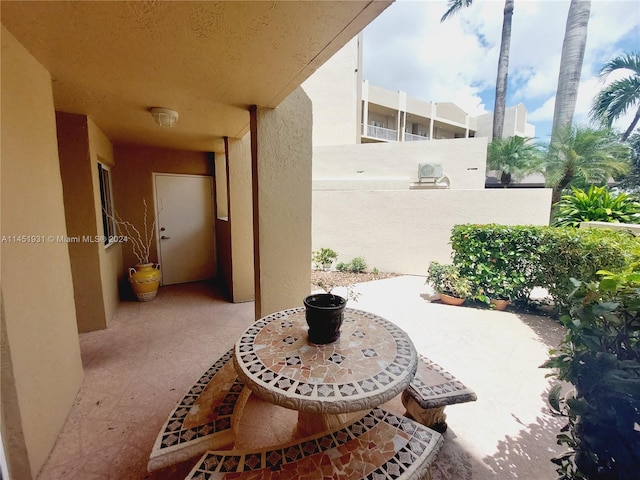 view of terrace featuring a balcony