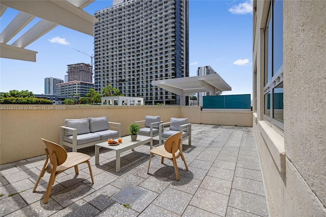 view of patio featuring an outdoor living space