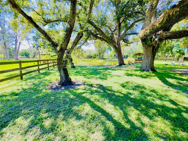 view of yard featuring a water view