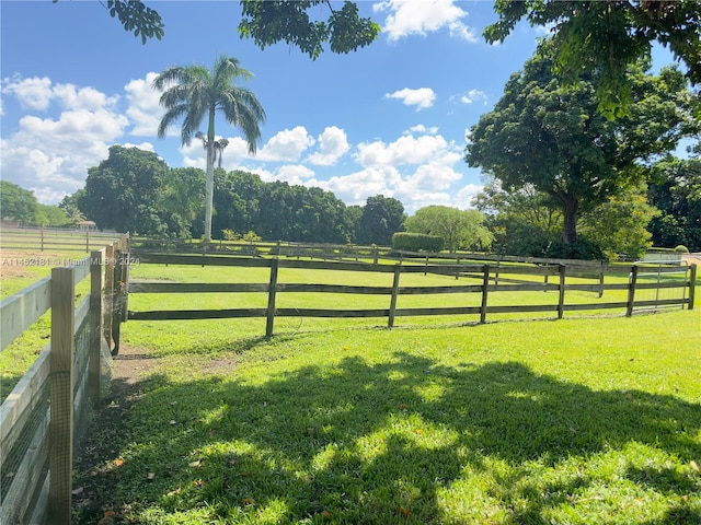 view of yard featuring a rural view