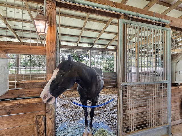 view of horse barn with an outdoor structure