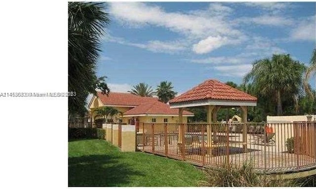 view of yard featuring a gazebo