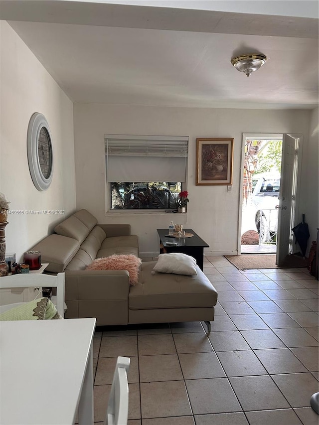 view of tiled living room