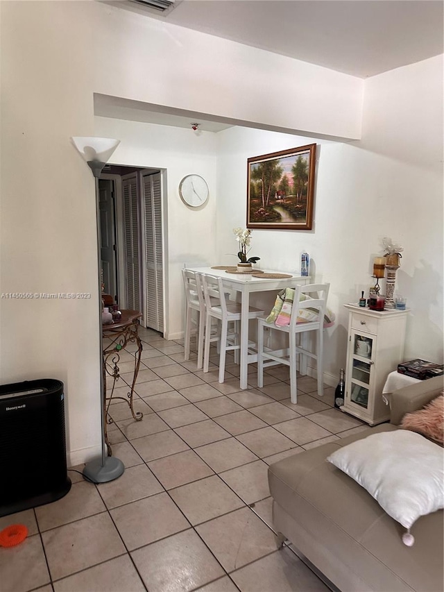 view of tiled living room