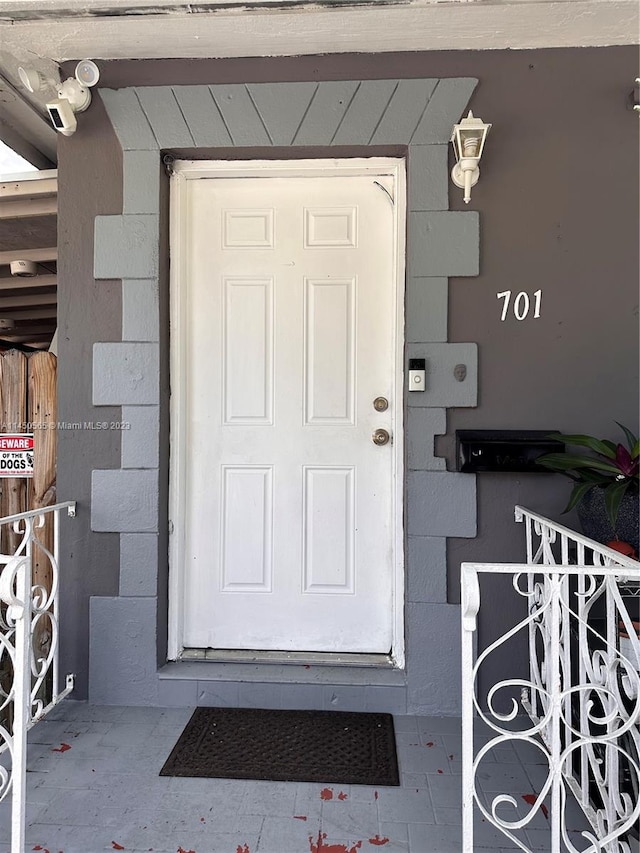 view of doorway to property