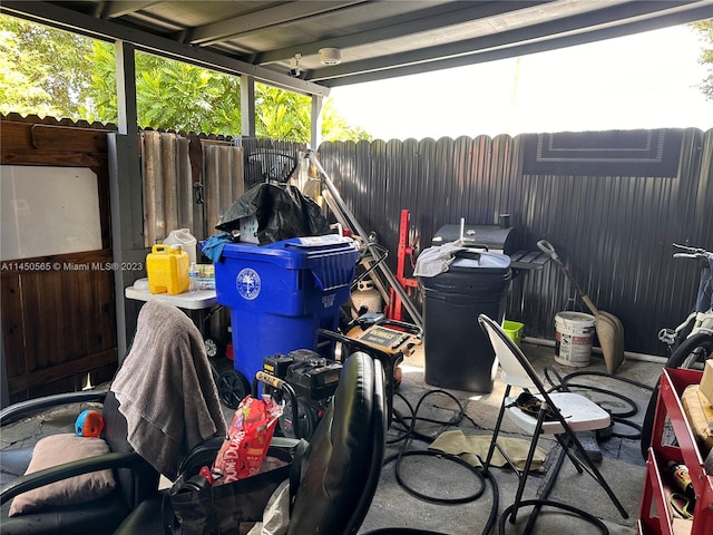 view of patio with area for grilling