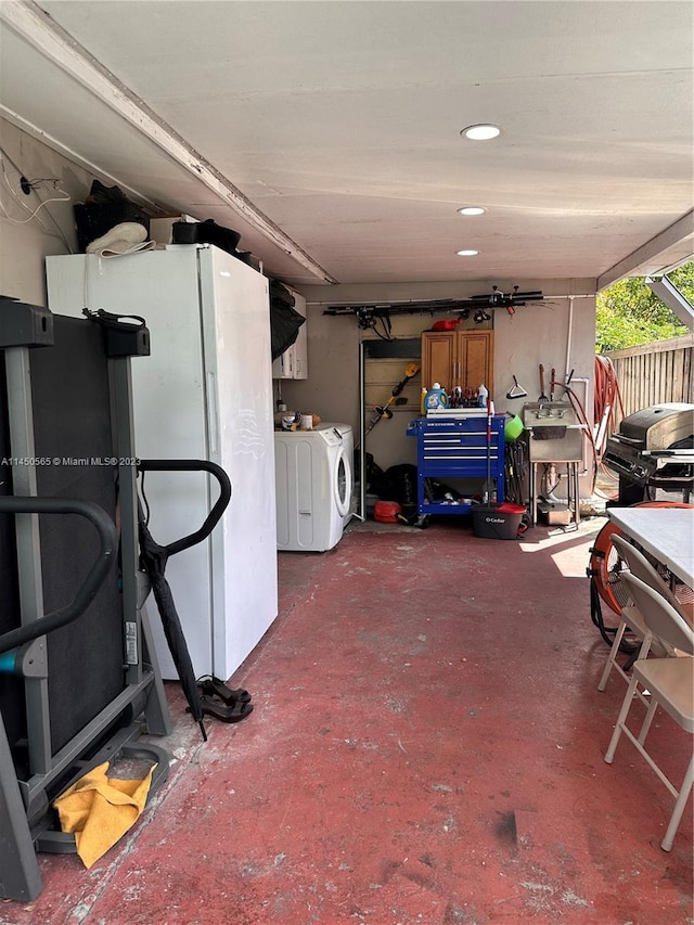 interior space featuring washer and dryer