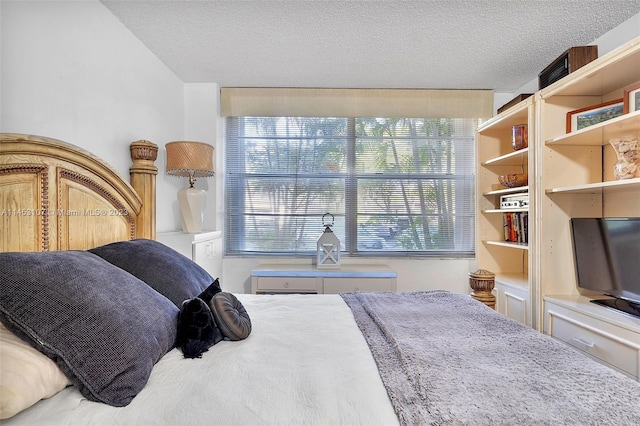 bedroom featuring a textured ceiling