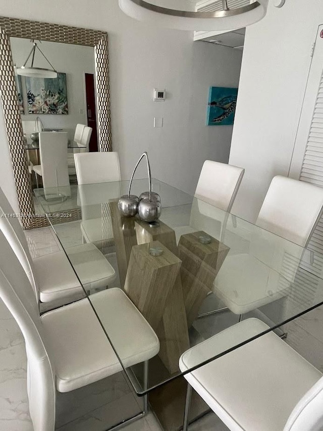 view of tiled dining room