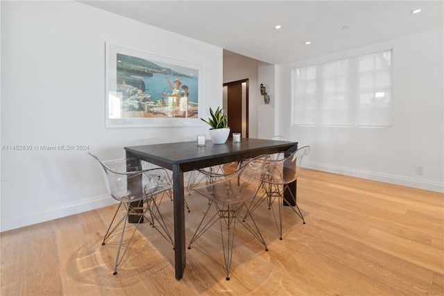 dining area featuring light hardwood / wood-style flooring