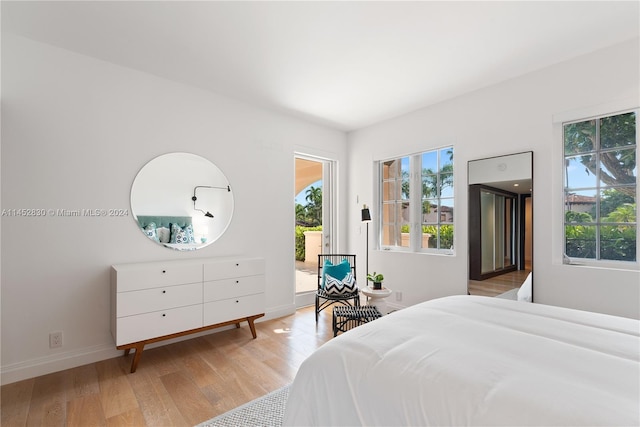 bedroom featuring light hardwood / wood-style flooring