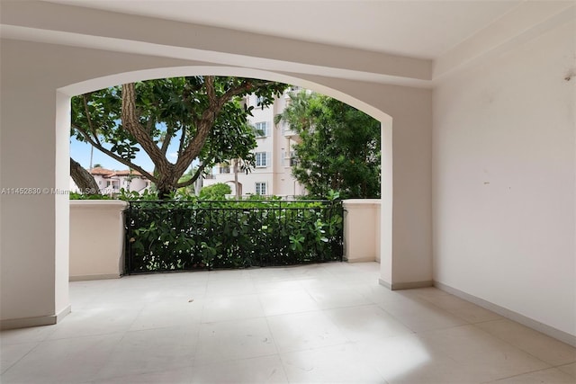 view of tiled spare room