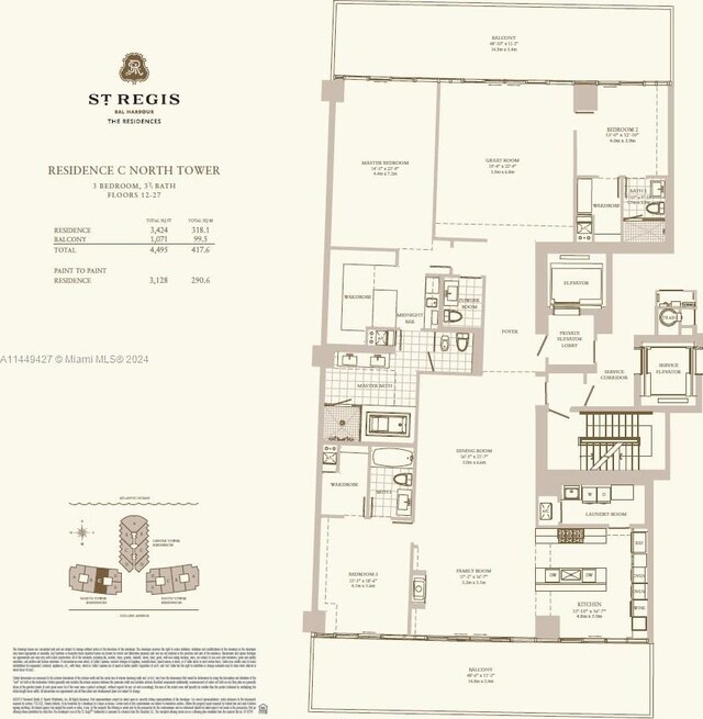 9705 Collins Ave Unit 1803N, Bal Harbour, FL 33154 - floor plan / room layout