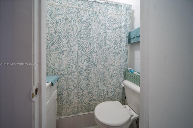 bathroom with toilet and vanity