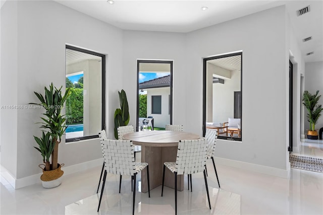 view of tiled dining area