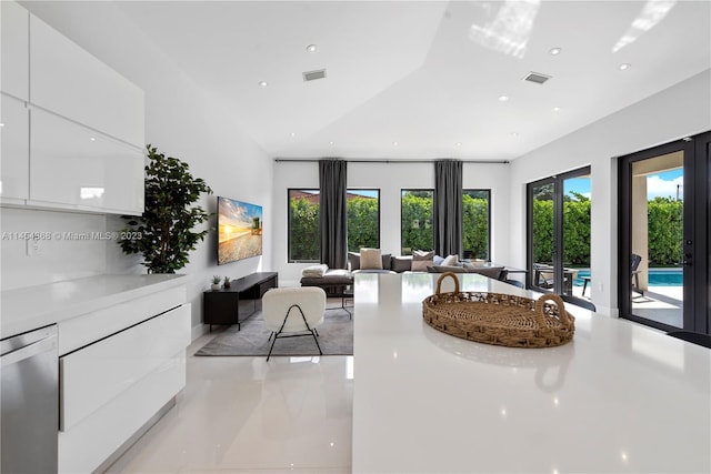 view of tiled living room