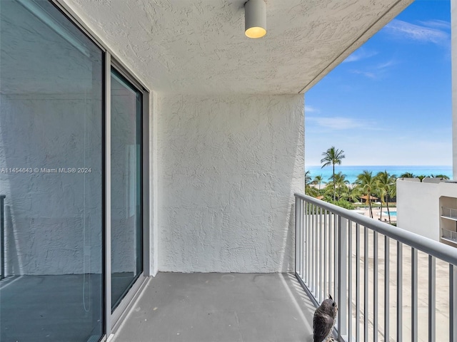 balcony with a water view