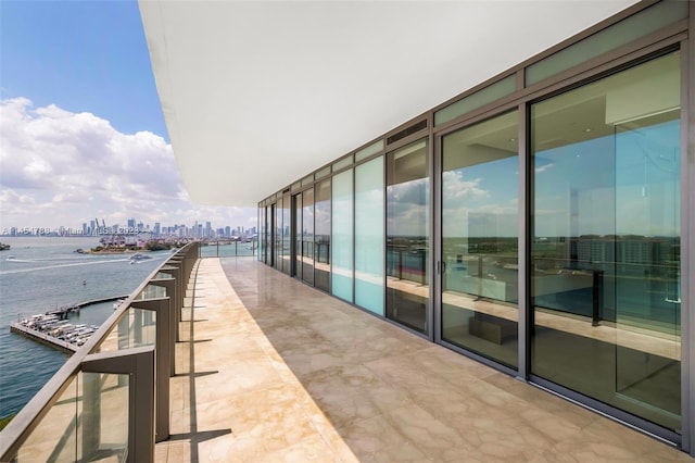 balcony with a water view