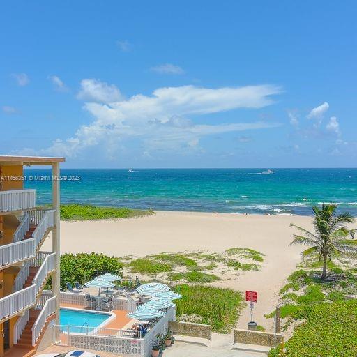 property view of water with a view of the beach