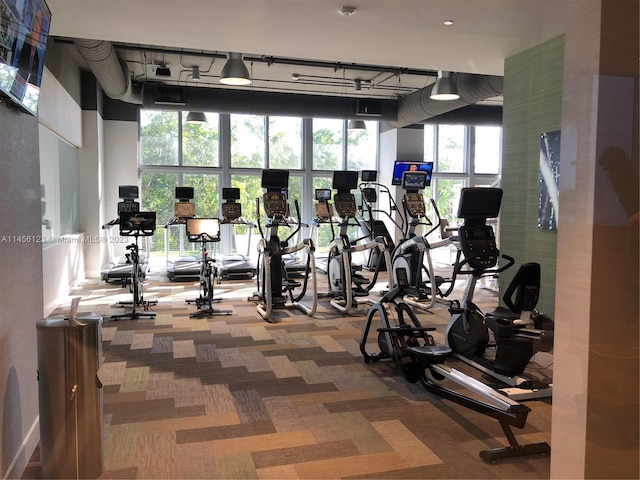16385 Biscayne Blvd Unit 1417, North Miami Beach, FL 33160 - gym with carpet