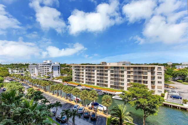 view of property with a water view