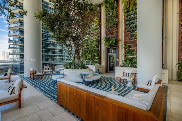 view of patio with a balcony