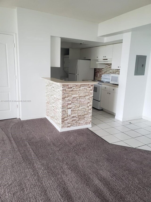 unfurnished bedroom with light colored carpet and a closet