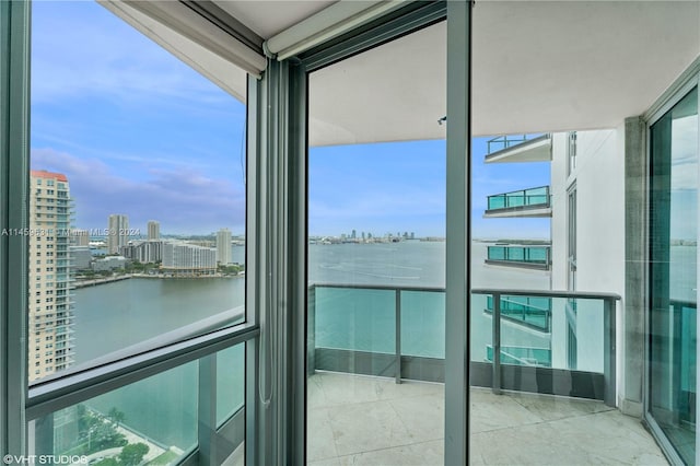 balcony with a water view