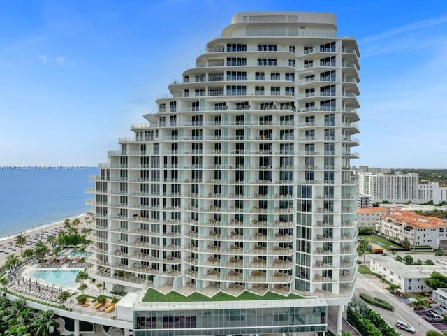 view of property with a water view