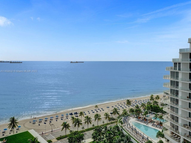 water view with a view of the beach