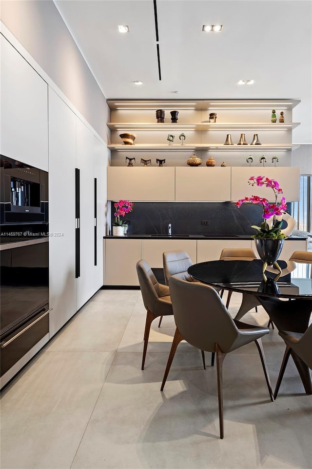 interior space with white cabinetry