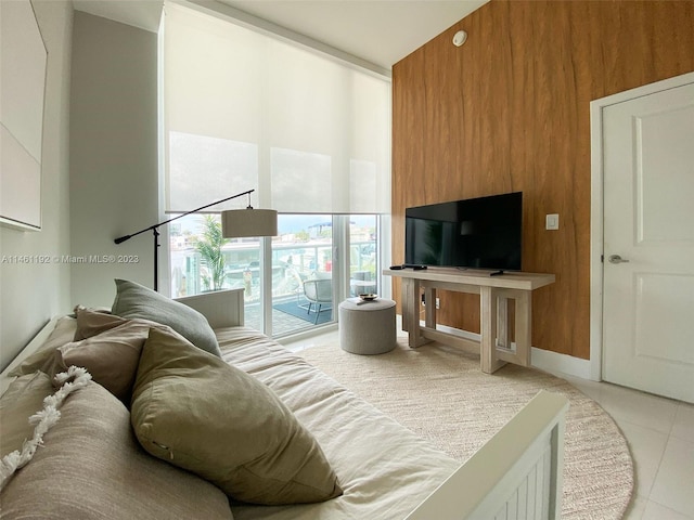 view of tiled living room