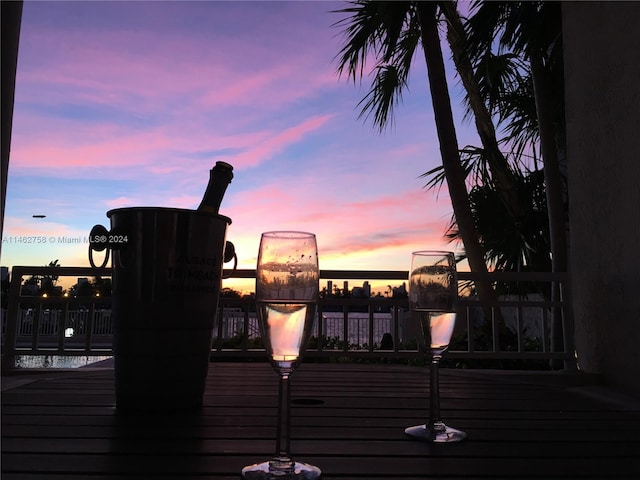 view of deck at dusk