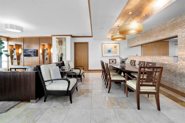 dining room featuring light tile floors