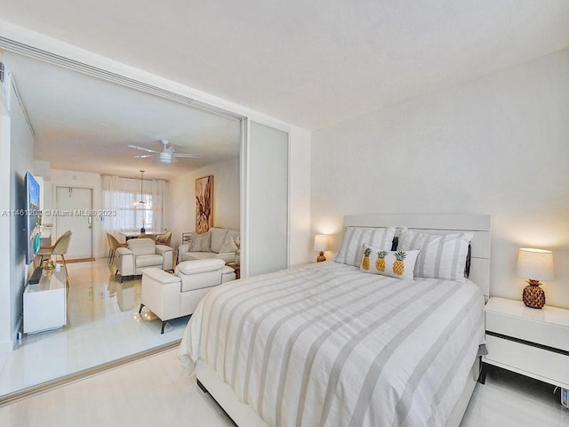 bedroom with ceiling fan