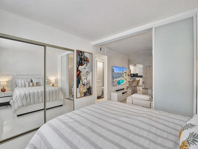 bedroom featuring a closet