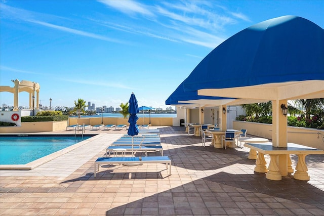 view of pool with a patio area