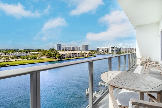 balcony with a water view