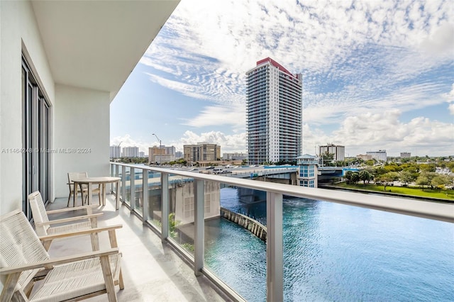 balcony with a water view