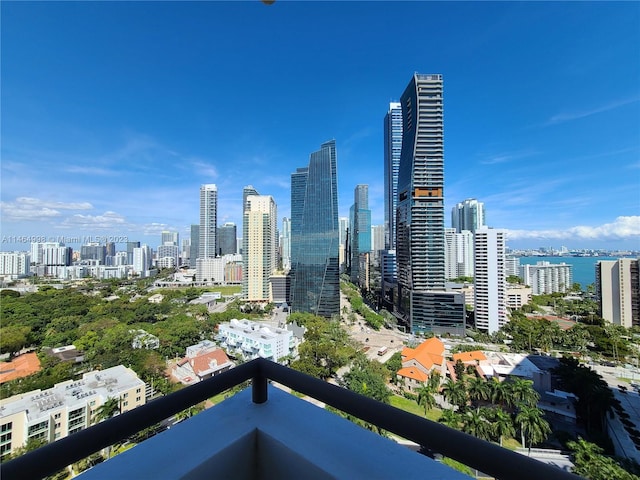 view of city with a water view