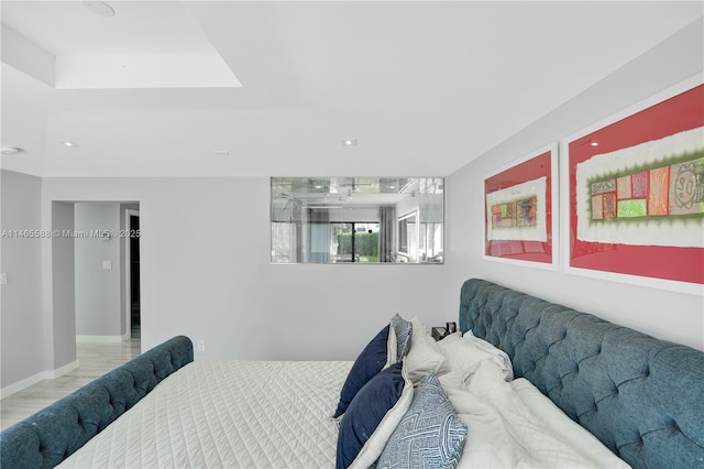 bedroom featuring light hardwood / wood-style floors