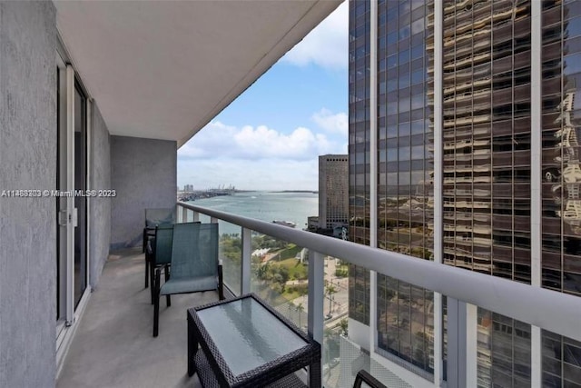 balcony with a water view