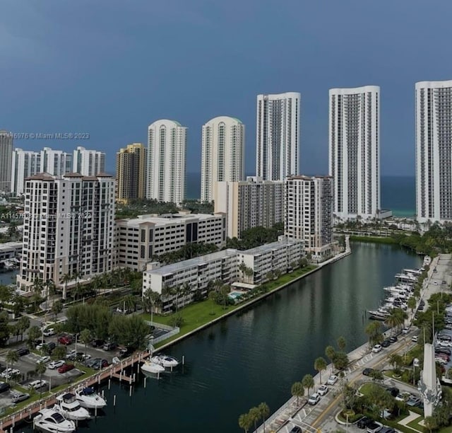 view of city featuring a water view