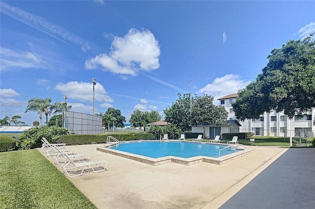 view of pool with a patio area