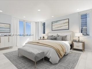 bedroom featuring light hardwood / wood-style flooring