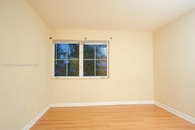 unfurnished room featuring light wood-type flooring