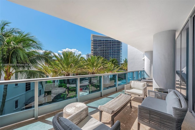 balcony featuring an outdoor living space