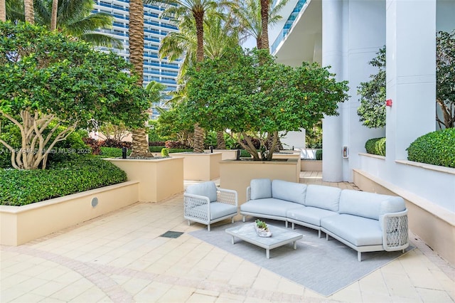 view of patio / terrace with an outdoor living space